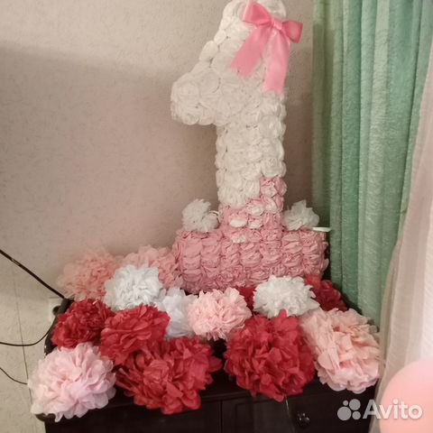 Цифра 1 на годик девочке