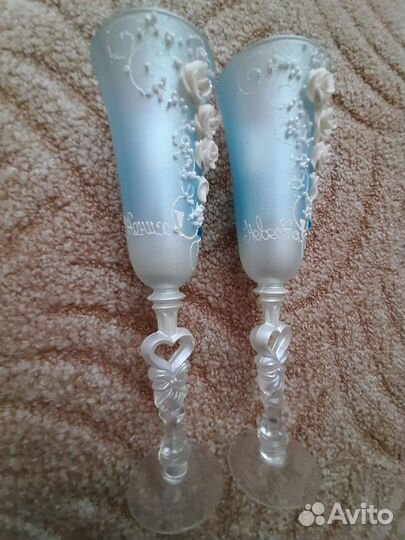 Свадебные бокалы жених, невеста