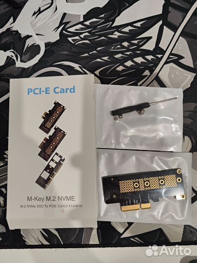 Адаптер NVMe для ssd pci-e x4 ключ м2