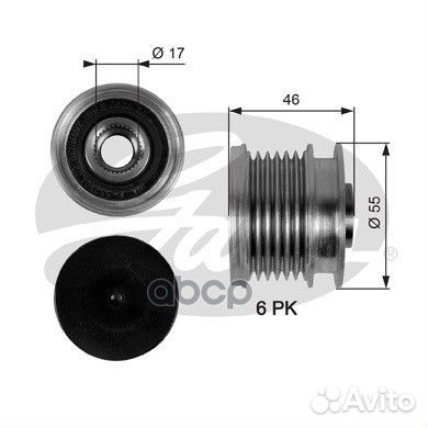 Шкив генератора OAP7092 Gates