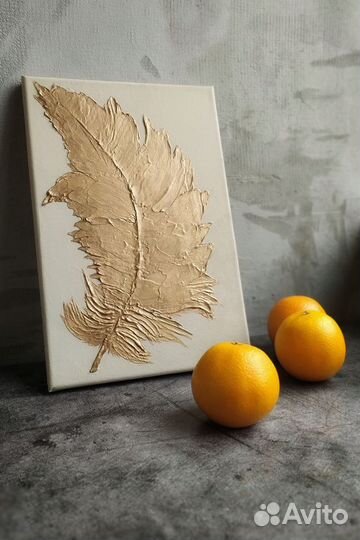 Интерьерная картина текстурная с поталью