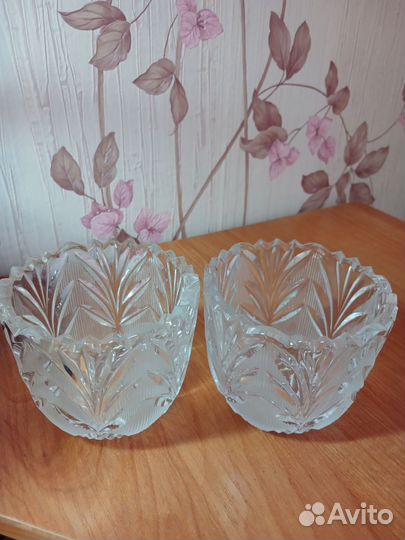 Хрустальная конфетница 2шт