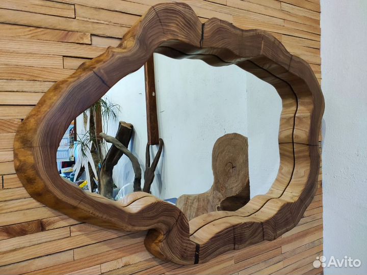 Зеркало из дерева, зеркало из торцевого спила