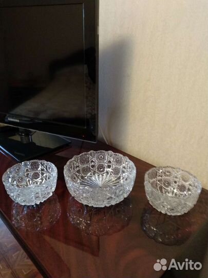 Салатницы хрусталь 3шт в наличии