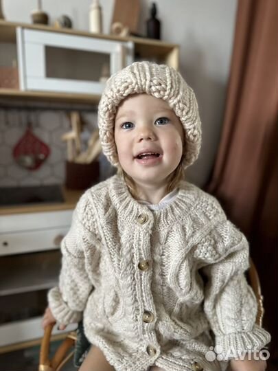 Детская шапка теплая ручная работа