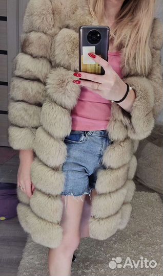 Шуба из песца бу