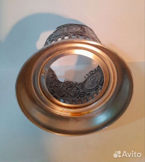 Подстаканник Россия, штурвал, якорь, морской флот