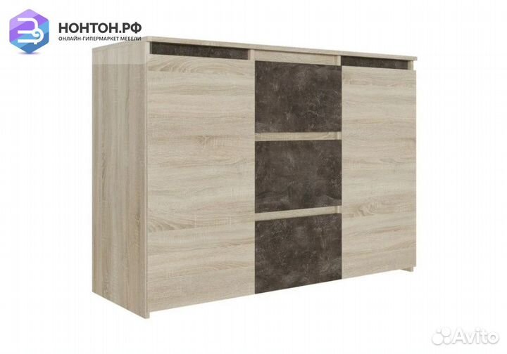 Комод Милано-3 дуб сонома светлый / ателье темное