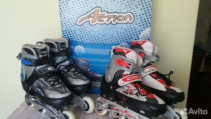 Коньки роликовые раздвижные Action р-р S(32-35)