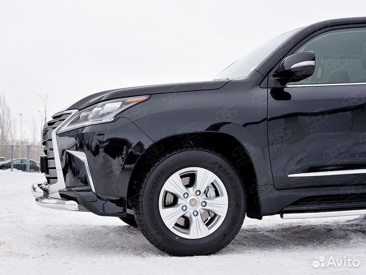 Lexus LX 2015-Защита переднего бампера+клыки