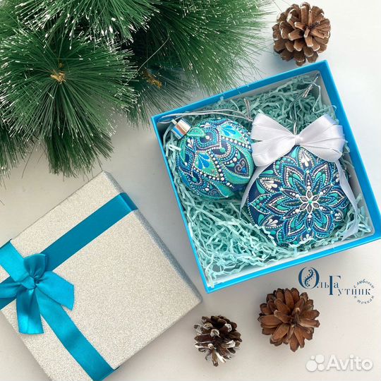 Ёлочные шары с точечной росписью