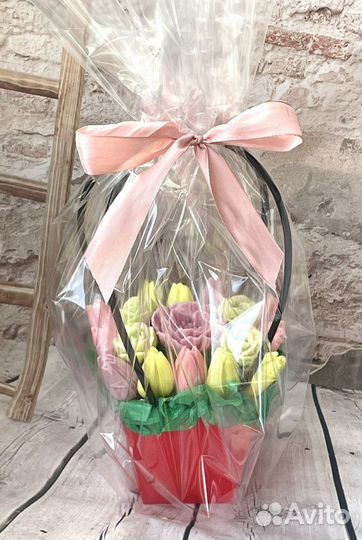 Шоколадный букет из тюльпанов ручная работа