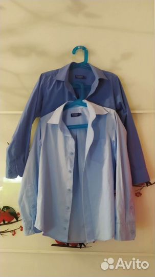 2 рубашки школьные 128