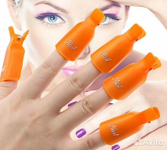 Зажимы (прищепки) для снятия гель-лака, 10 шт