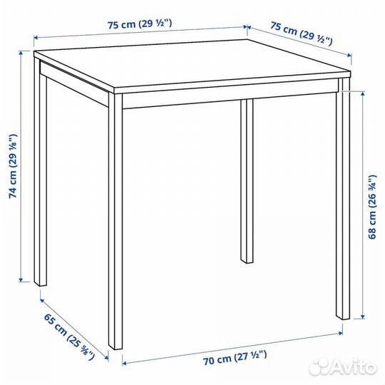 Стол IKEA melltorp + стул adde