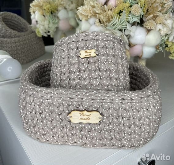 Корзинки из трикотажной пряжи