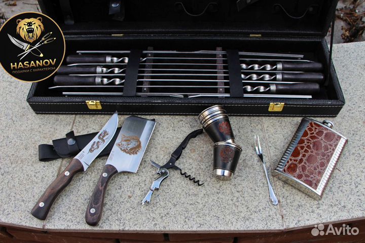 Набор подарочный для шашлыка Волк+гюрза