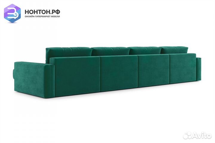Диван п-образный тик-так Монарх М2О2 изумрудный