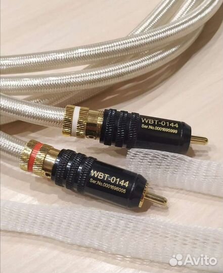 Посеребренный аудио кабель 6N OFC 2RCA