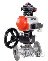 Кран шаровой DN.ru кшфпт 304.180 Ду15 Ру40, трехсоставной полнопроходной фланцевый, нержавеющая стал