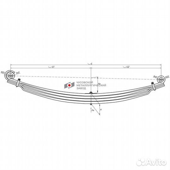 Рессора mercedes Actros 2031-2048,3331-3360 передн