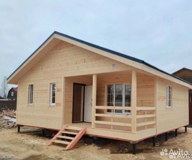 Каркасный дачный домик8х8