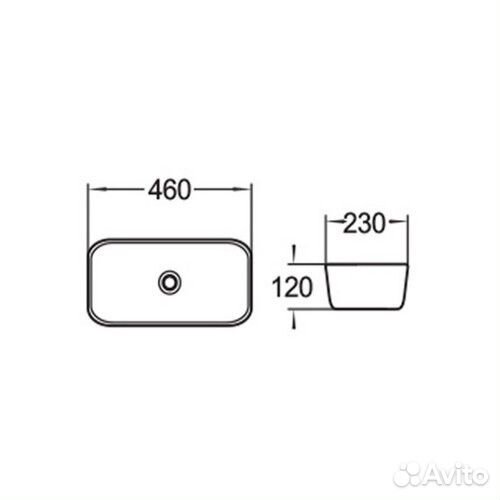 Раковина накладная SantiLine 46 SL-1050 Белая