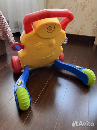 Ходунки каталка chicco 2в1 развивающий музыкальный