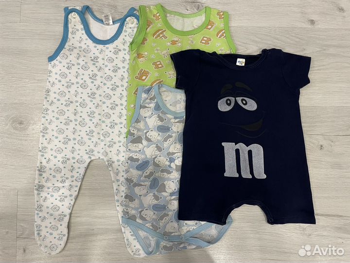 Вещи пакетом 68 размер ползунки, боди, песочник