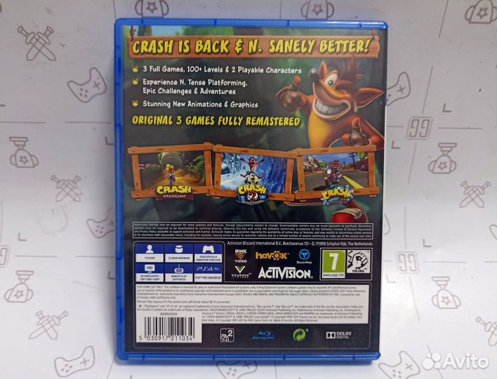 Crash Bandicoot N Sane Trilogy для PS4