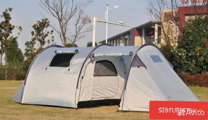 Палатка 4 -х местная полубочка с большим тамбуром
