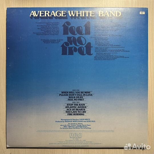 Average White Band – Feel No Fret (Англия 1979г.)