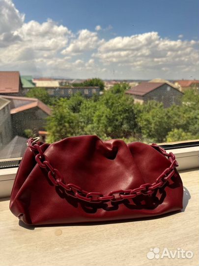 Сумка кожаная женская новая бордовая