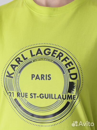 Футболка хлопковая с принтом Karl Lagerfeld