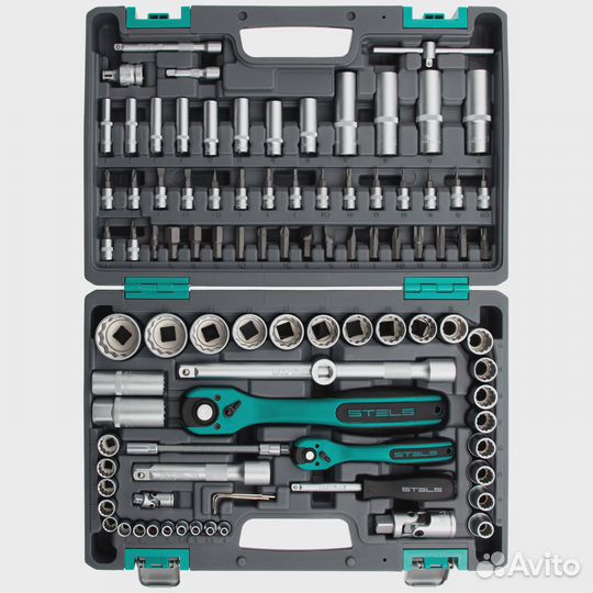 Набор инструментов 12 гран головки 94 предм.Stels