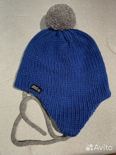 Зимняя двойная шапка (шерсть + флис) ог 50-52