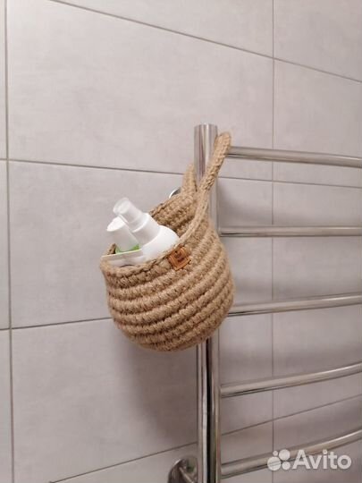 Корзинка-органайзер ручной работы из джута
