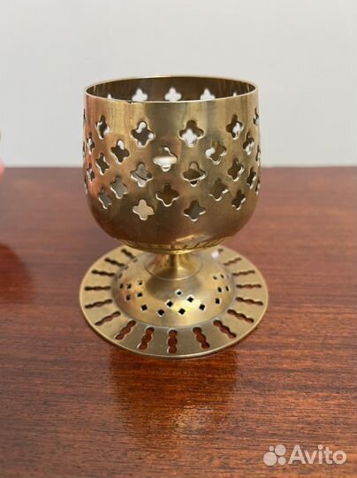 Винтажный Английский Латунный подсвечник