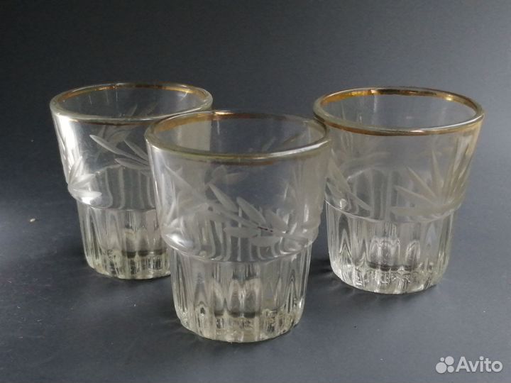 Стопка водочная хрусталь винтаж СССР сзо позолота