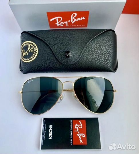 Очки ray ban aviator авиаторы черный