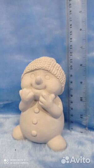 Новогодний снеговик, гипс