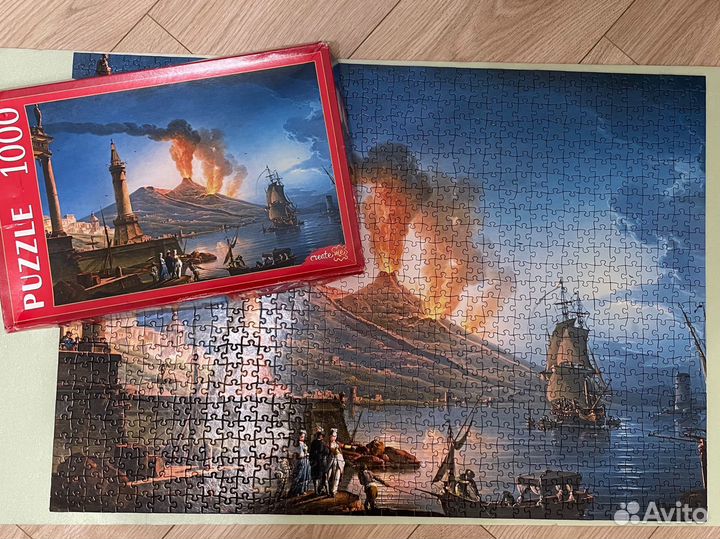 Пазл 500 лошади 1000 извержение вулкана