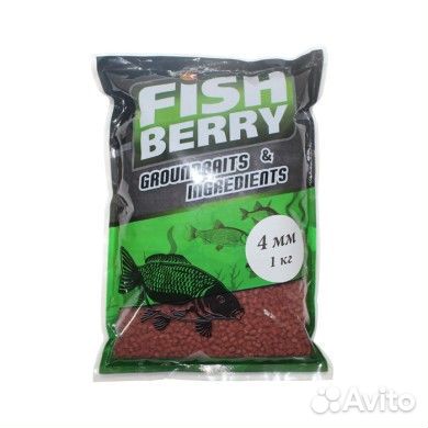 Пеллетс палтус 4мм бордовый 1000гр fishberry