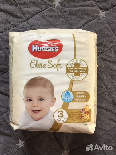 Подгузники хаггис elite soft 3