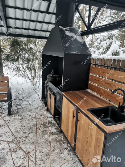 Мангальная зона с крышей