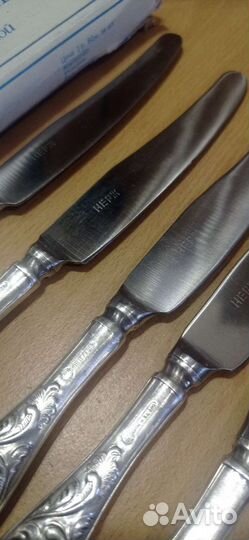 Ножи десертные СССР с посеребристой ручкой