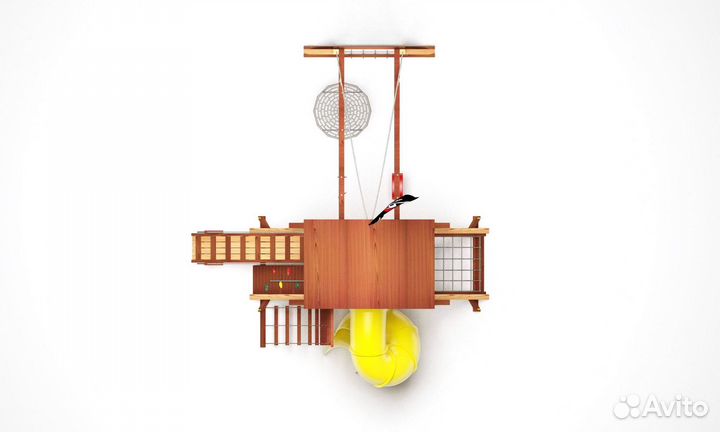 Детский спортивный комплекс с крышей для дачи