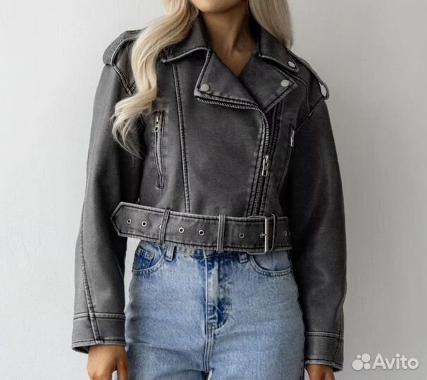 Косуха винтажная серая