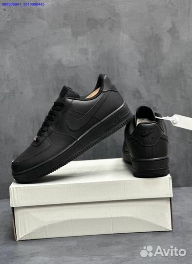 Кроссовки Nike force 1 черные мужские (Арт.37402)