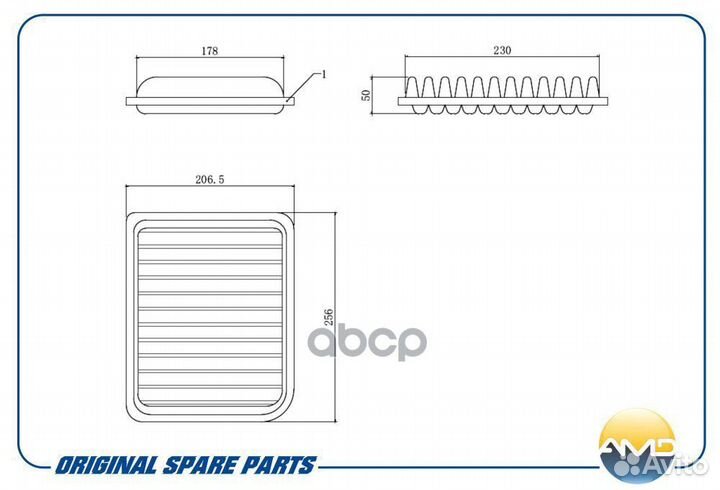Фильтр воздушный mitsubishi (Outlander III GF W